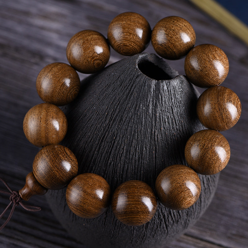 Golden Sandalwood Bead Bracelet