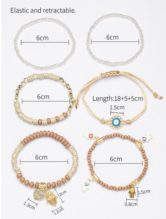 Bohemian Style Hot Selling Handmade Beaded Fashion Eye Bead Temperament Multi-layer Bracelet