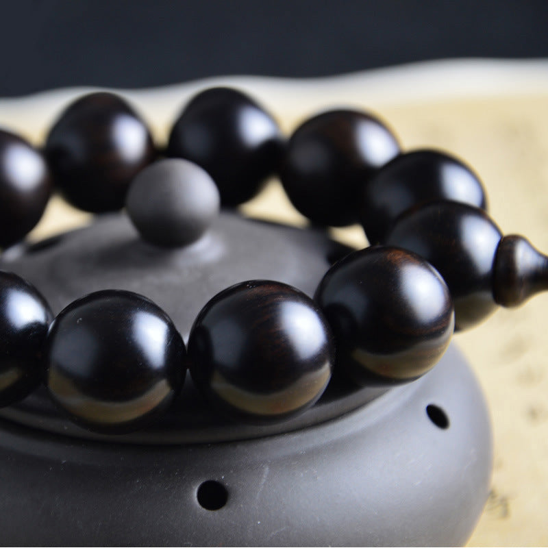 Ebony Buddhist Bead Bracelet