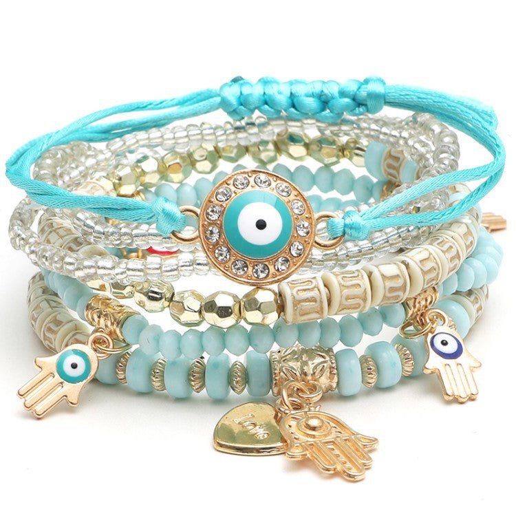 Bohemian Style Hot Selling Handmade Beaded Fashion Eye Bead Temperament Multi-layer Bracelet
