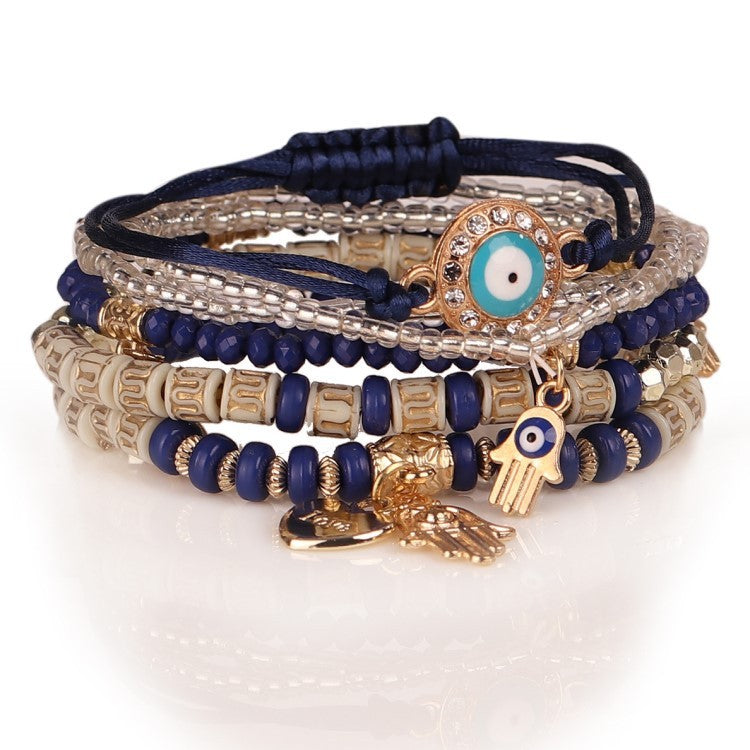 Bohemian Style Hot Selling Handmade Beaded Fashion Eye Bead Temperament Multi-layer Bracelet