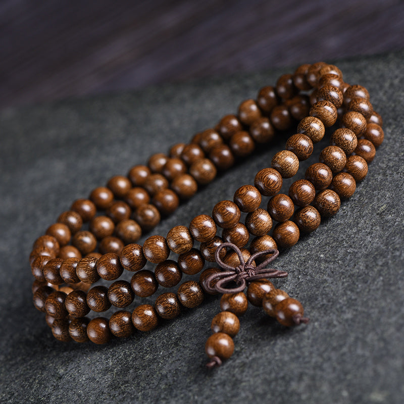 Golden Sandalwood Bead Bracelet