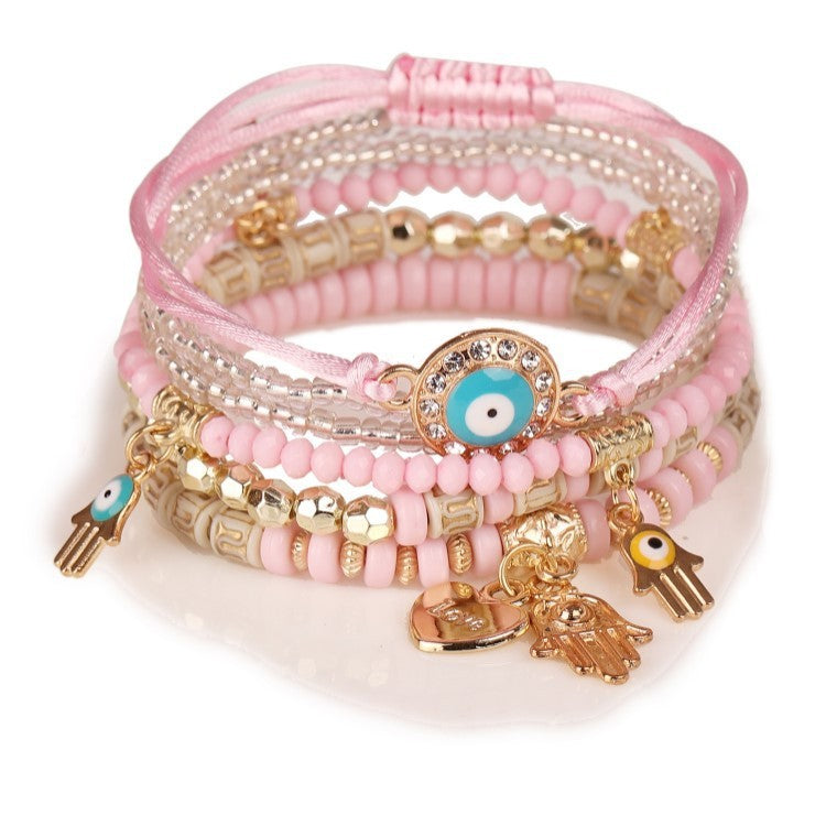 Bohemian Style Hot Selling Handmade Beaded Fashion Eye Bead Temperament Multi-layer Bracelet
