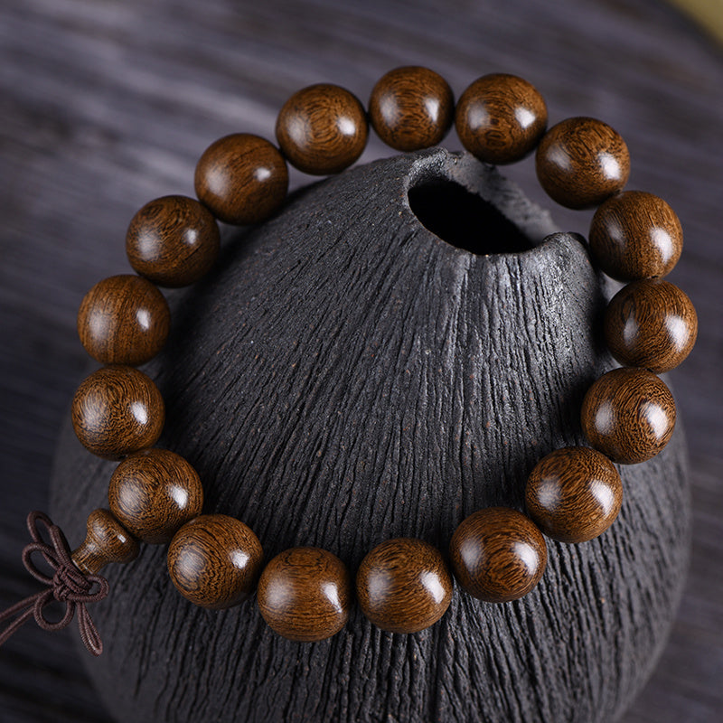 Golden Sandalwood Bead Bracelet