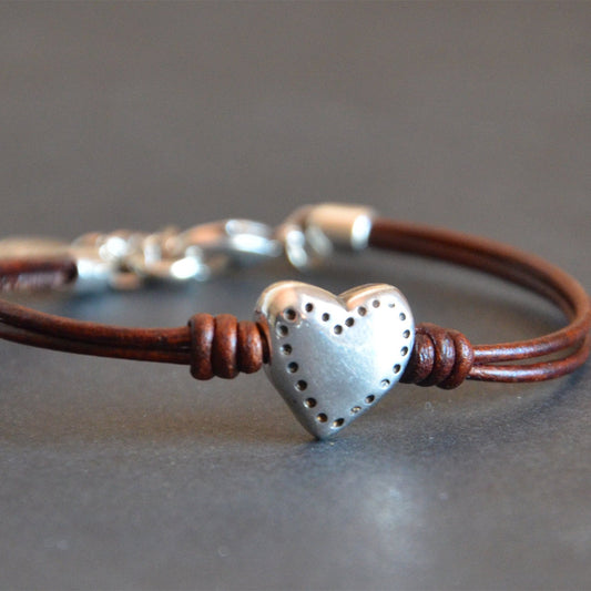 Bohemian Style Heart-shaped bracelet leather