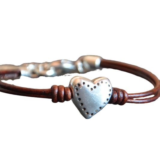 Bohemian Style Heart-shaped bracelet leather