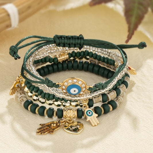 Bohemian Style Hot Selling Handmade Beaded Fashion Eye Bead Temperament Multi-layer Bracelet