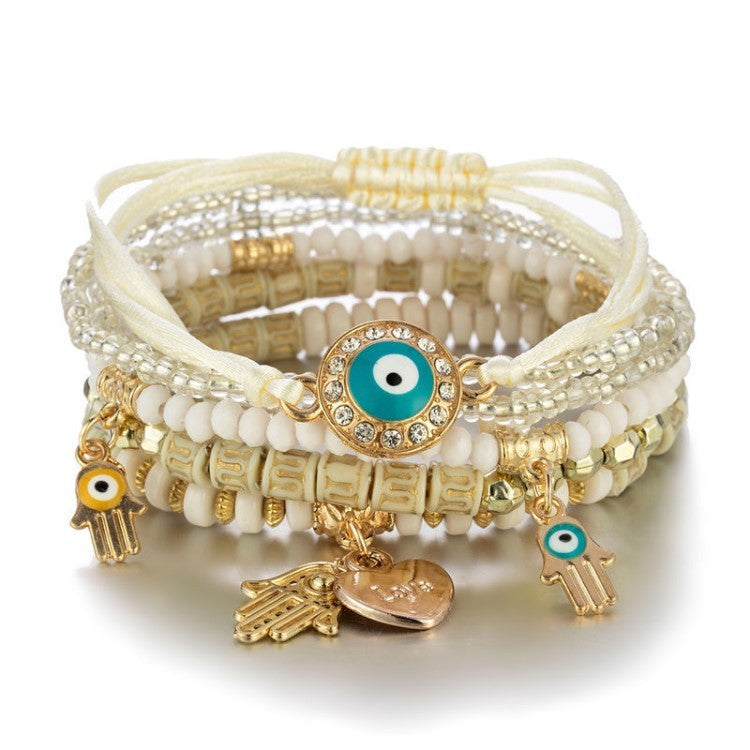 Bohemian Style Hot Selling Handmade Beaded Fashion Eye Bead Temperament Multi-layer Bracelet